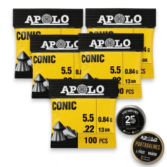 10 BOLSITAS BALINES CONIC 5,5 X 100 + lata regalo