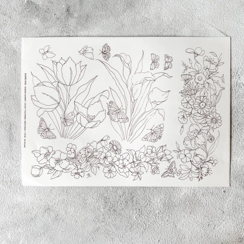 Calco Contorno Calas y Tulipanes