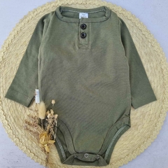 Body Botón Verde Oliva Manga Larga