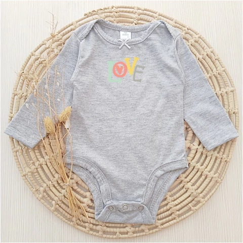 Body Love Corazón Gris con Moño Manga Larga - comprar online
