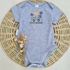 Body Hello Summer Gris Claro manga Corta