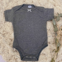 Body Gris Medio con Moño manga Corta - comprar online