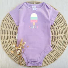 Body Heladito Lila con moño manga Corta