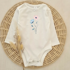 Body Little Flower Off White con Moño Manga Larga - comprar online