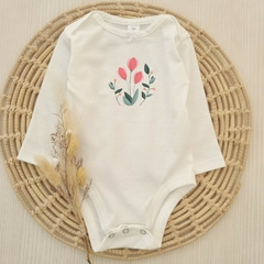 Body Tulipanes Off White con Moño Manga Larga - comprar online