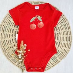 Body Cherry Rojo con Moño manga Corta