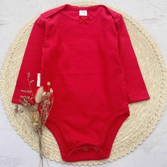 Body Rojo con Moño Manga Larga
