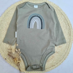 Body Arcoiris Verde Seco Manga Larga