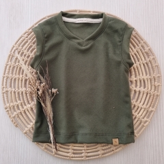 Chaleco Malaga Verde Oliva Gamuzado - comprar online