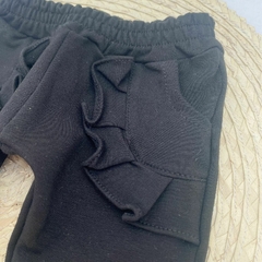 Jogger Rústico Volados Negro - comprar online