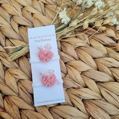 Colitas Corazón Rosa x 2