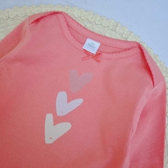 Body Corazones Coral con Moño Manga Larga - comprar online