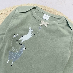 Body Llamitas Verde Seco con Moño Manga Larga - comprar online