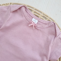Body Rosa con Moño manga Corta - comprar online