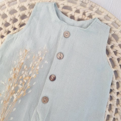 Enterito Tusor Verde Pastel - comprar online