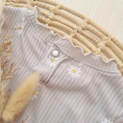 Body Rulotte Morley Margaritas Manga Larga - YesBebes - Fabricante Ropa de Bebés