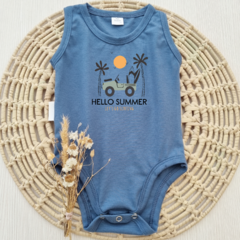 Body Musculosa Hello Summer Azul Aero
