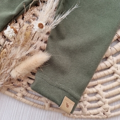 Calzas Gamuzadas Lisa Verde Oliva - YesBebes - Fabricante Ropa de Bebés