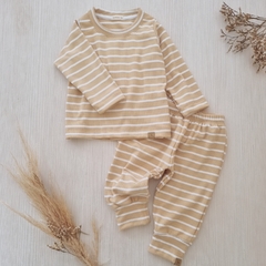 Pijama 2 Piezas Rayado Tostado Gamuzado - comprar online