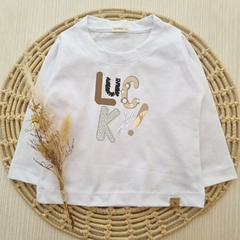 Remera Lucky Blanco Manga Larga - comprar online
