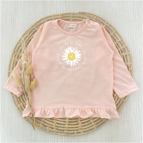 Remera Volados Margarita Rosado Manga Larga - comprar online