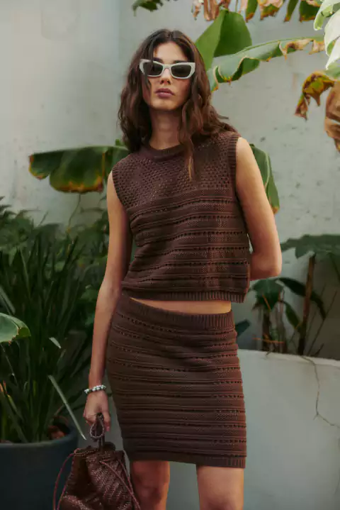 POLLERA BARKER TOSTADO