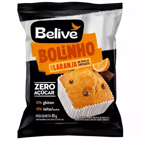BOLINHO LARANJA C/ GOTAS DE CHOCOLATE | 40g | BELIVE