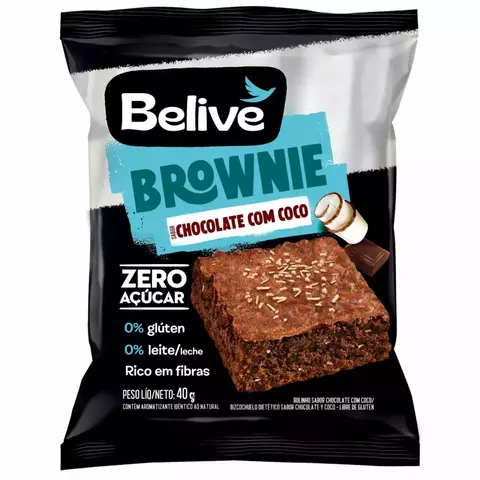 BROWNIE CHOCOLATE C/ COCO | 40G | BELIVE