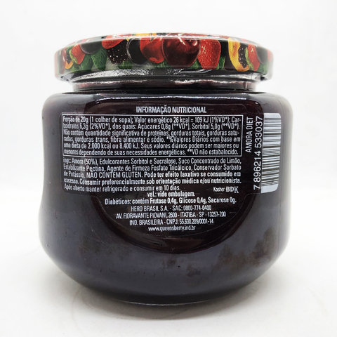 GELEIA DIET (SABORES) | 280G | QUEENSBERRY - Empório Natural Foods - CNPJ 28.423.216/0001-89
