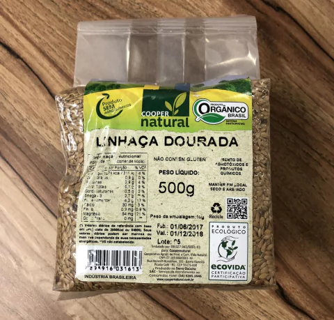 SEMENTE LINHAÇA DOURADA ORGÂNICO | 500G | COOPER