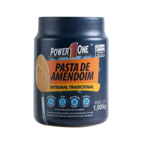 PASTA DE AMENDOIM INTEGRAL (LISA OU CROCANTE) | 1KG | POWER ONE