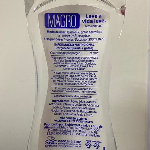 ADOÇANTE DIETETICO LIQUIDO | 200ML | MAGRO - comprar online