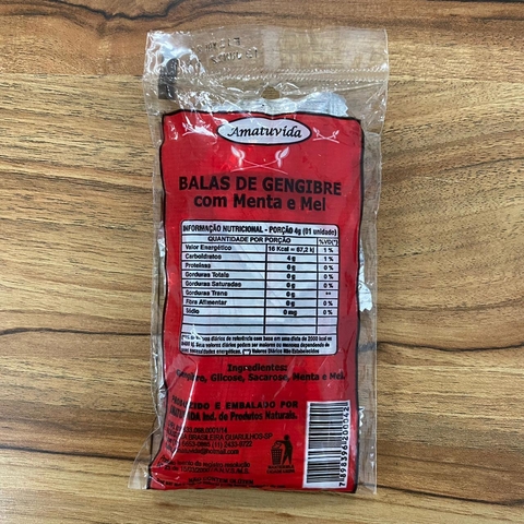 BALA DE GENGIBRE (SABORES) | 40G | AMATUVIDA - Empório Natural Foods - CNPJ 28.423.216/0001-89
