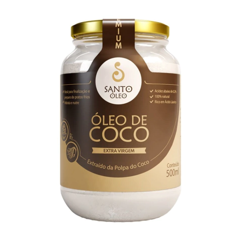 ÓLEO DE COCO POLPA EXTRA VIRGEM | 500ML | SANTO ÓLEO