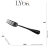 Conjunto 6 garfos para mesa de aço inox positano preto 23cm - loja online