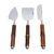 CONJUNTO 3 PEÇAS PARA QUEIJO DE AÇO INOX COM CABO DE BAMBU - WOLFF