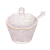 MELEIRA DE CRISTAL ECOLOGICO FIO DE OURO COM COLHER E TAMPA PETRA 10cm - 2792