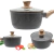 PANELA INDUÇÃO ANTIADERENTE CINZA COM TAMPA DE VIDRO 18 cm- Dolce home - Manjericão Home & Décor 