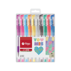 lapicera roller filgo Gel Pop Glitter x10