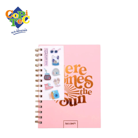 CUADERNO IBI SPIRIT ESPIRAL 80hjs + STICKERS 3D (SUN)