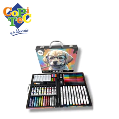 SET DE ARTE KENDRA PUPPY 53 PZ VALIJA DE MADERA - comprar online
