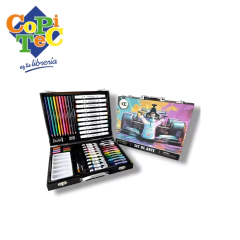 SET DE ARTE KENDRA AUTO F1 53 PZ VALIJA DE MADERA