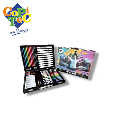 SET DE ARTE KENDRA AUTO F1 53 PZ VALIJA DE MADERA