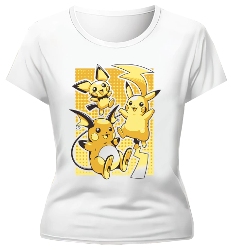 Imagen de Remera Pokemon Pichu - Pikachu - Raichu