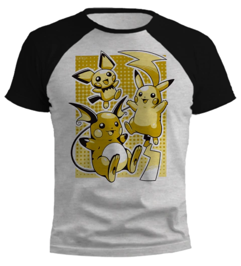 Remera Pokemon Pichu - Pikachu - Raichu - TiendaUke