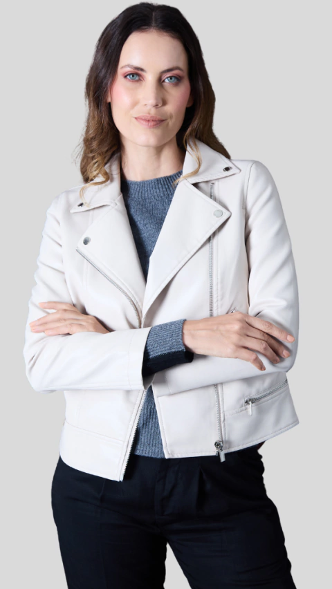Campera Ecocuero Evelyn Natural