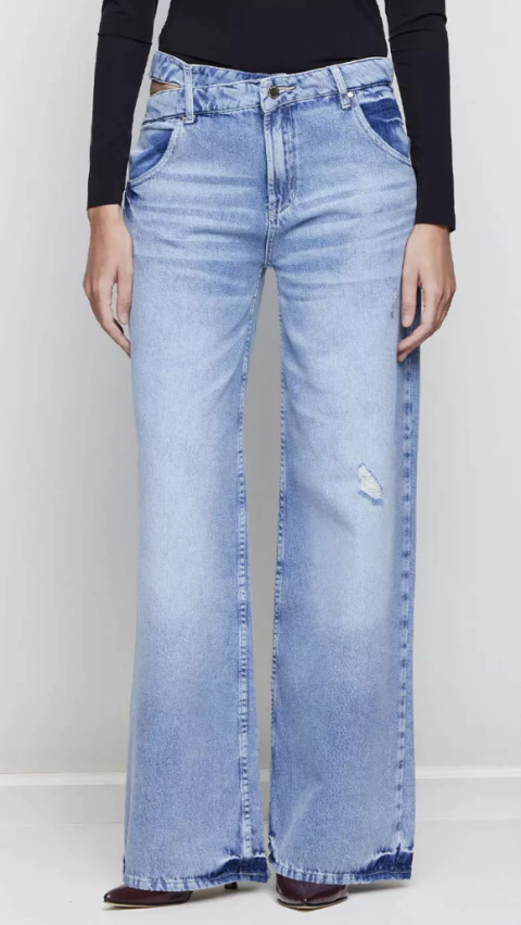 Pantalón Wide Cut Out New Blue