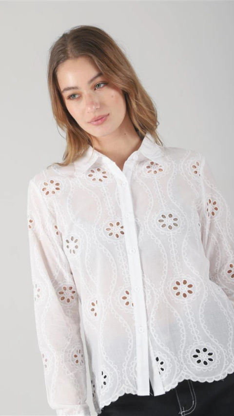 Camisa Broderie Circulo