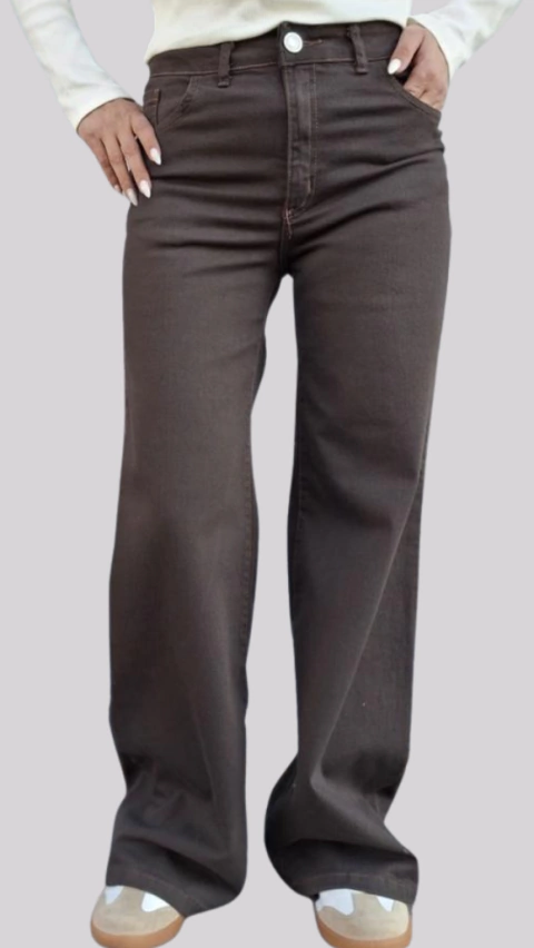 Pantalon de Gabardina Wide Leg