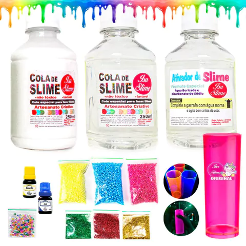 Kit para Fazer Slime Básico - ISA SLIME | Kits faça você mesmo e novidades criativas pra soltar a imaginação.